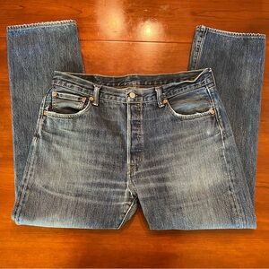Levi's 501 Men’s Jeans Button Fly Classic Straight Blue Denim 36x30